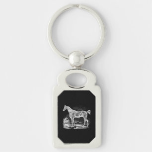 Vintage Thoroughbred Horse Equestrian Personalized Sleutelhanger