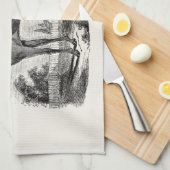 Vintage Thoroughbred Horse Equestrian Personalized Theedoek (Quarter Fold)