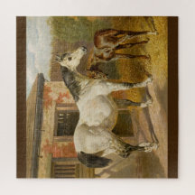 Vintage Thoroughbred Mare and Foal