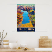Vintage Thunersee Zwitserland Reizen Poster (Keuken)