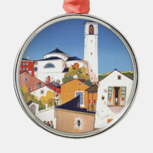 Vintage Ticino Tessin Canton Zwitserland Metalen Ornament