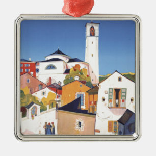 Vintage Ticino Tessin Canton Zwitserland Metalen Ornament