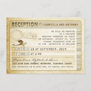 vintage ticket ontvangst kaart