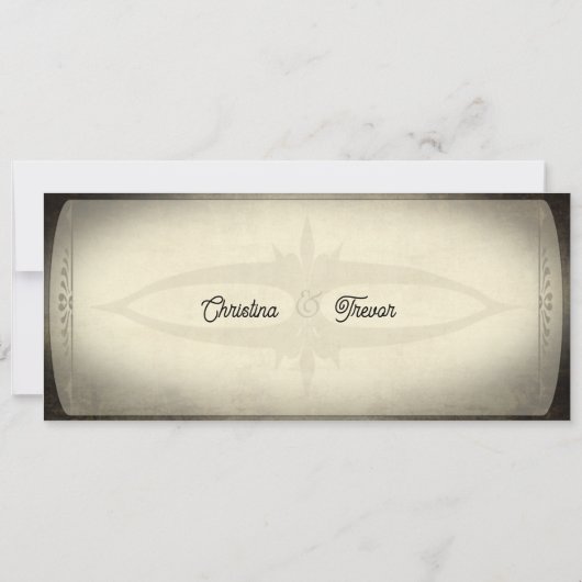 Vintage Ticket Style Wedding Invitation Kaart (Achterkant)