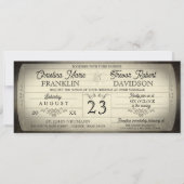Vintage Ticket Style Wedding Invitation Kaart (Voorkant)