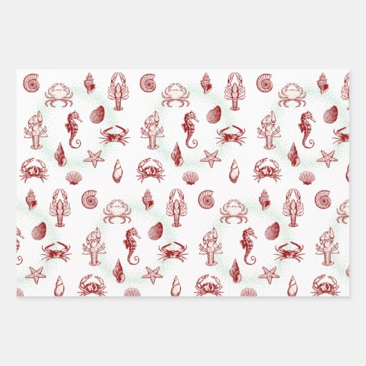 Vintage Tidepool | kerstcadeaubonade Inpakpapier Vel (Voorkant)