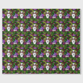 Vintage Tiffany Glas in lood Paarse Rozen Cadeaupapier (Vlak)