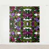 Vintage Tiffany Glas in lood Paarse Rozen Wandkleed (Voorkant)