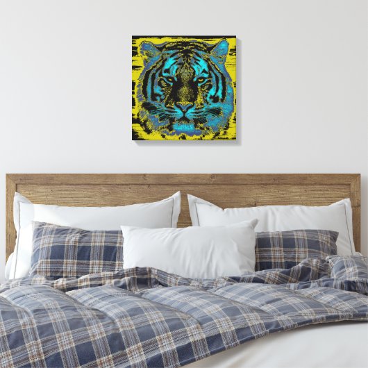 Vintage Tiger Canvas Afdruk (Insitu (Slaapkamer))