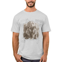 Vintage Tiger Da Vinci Schetsstijl