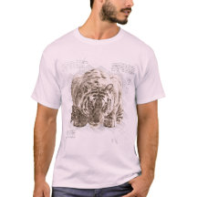 Vintage Tiger Da Vinci Schetsstijl