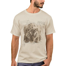 Vintage Tiger Da Vinci Schetsstijl