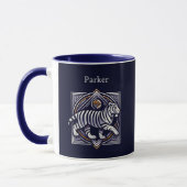 Vintage Tiger Marineblauw Mok (Links)