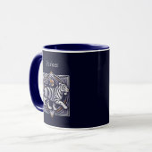 Vintage Tiger Marineblauw Mok (Voorkant links)