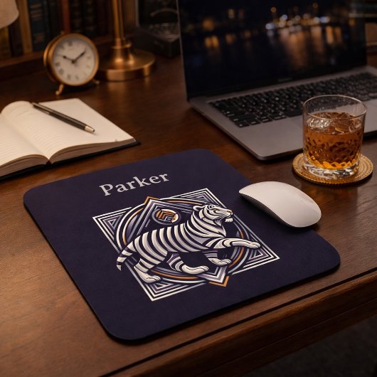 Vintage Tiger Navy Blue Muismat