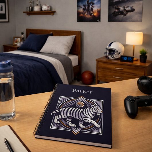 Vintage Tiger Navy Blue Notitieboek