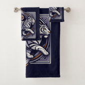Vintage Tiger Navyblauw Bad Handdoek (Insitu)