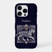 Vintage Tiger Navyblauw iPhone Hoesje (Achterkant)