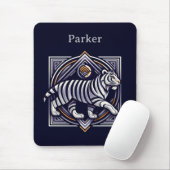 Vintage Tiger Navyblauw Muismat (Met muis)