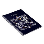 Vintage Tiger Navyblauw Notitieboek (Rechterzijde)