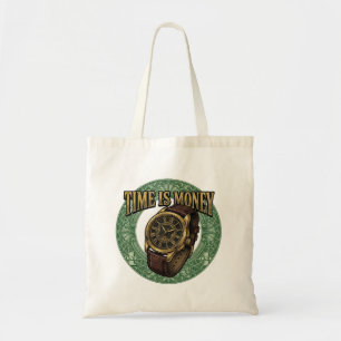 Vintage Tijd is Geld Horloge Tote Tas