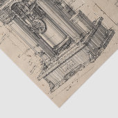 Vintage Tijdmachine Blauwdruk Tissuepapier (Detail)