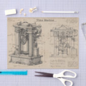 Vintage Tijdmachine Blauwdruk Tissuepapier (Craft)