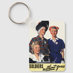 Vintage-tijdperk WWII-soldaten zonder geweren femi Sleutelhanger