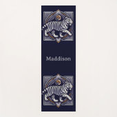 Vintage Tijger Donkerblauw Yogamat (Voorkant)