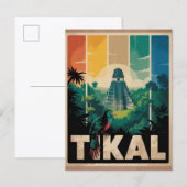 Vintage Tikal Guatemala Mayan Temple Travel Briefkaart (Voorkant / Achterkant)