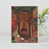 Vintage Tiki Aloha Hawaiian Luau Birthday Party Kaart (Staand voorkant)