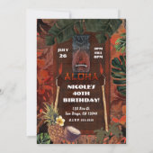 Vintage Tiki Aloha Hawaiian Luau Birthday Party Kaart (Achterkant)
