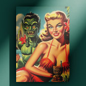 Vintage Tiki Pin-up Briefkaart