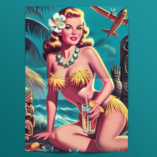 Vintage Tiki Pin-up Tissuepapier