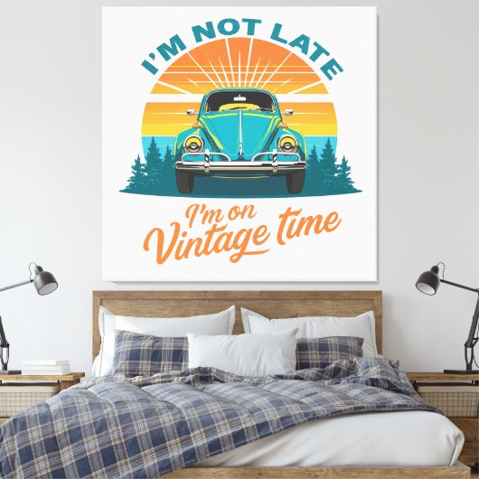 Vintage Time Ride Canvas Afdruk (Insitu (Slaapkamer))