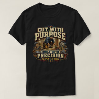 Vintage Timmerman Houtbewerking Snijdt Met Doel T-shirt