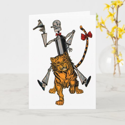 Vintage Tinman en Leeuw Kaart (Gele Bloem)