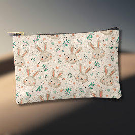 Vintage Tiny Bunny Faces with Roses Pattern Etui