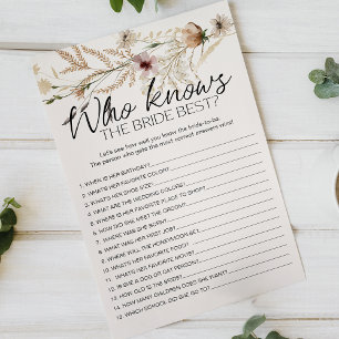 Vintage Tiny Florale Spel Wie Kent de Bruid het Be Flyer