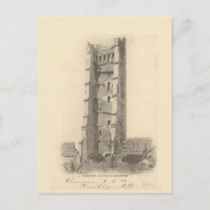 Vintage, TLEMCEN, algerije tour de Mansourrah Briefkaart