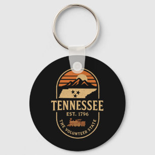 Vintage Tn Tennessee Est 1796 Oranje Usa Vlag Smok Sleutelhanger