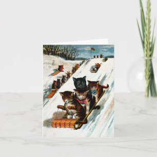 Vintage Toboggan Katten Kaart