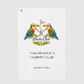 Vintage Toekan Birdie Club Gepersonaliseerde Golf Golfhanddoek