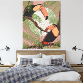 Vintage Toekans Canvas Afdruk (Insitu (Slaapkamer))