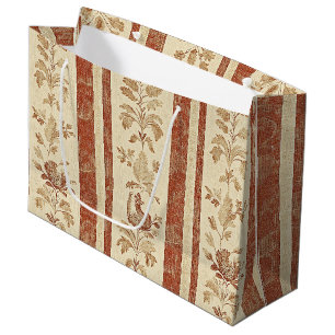Vintage Toile de Jouy bloemstreep met hen Groot Cadeauzakje