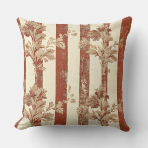 Vintage Toile de Jouy bloemstreep - Terracotta 3 Kussen