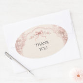 Vintage toile tuinscène roze strik sticker (Envelop)