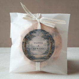 Vintage Toile Wedding Tapestry Romantic Woodland  Ronde Sticker