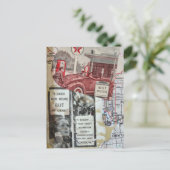 Vintage toiletdame Mixed media collage Briefkaart (Staand voorkant)