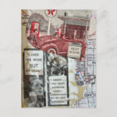 Vintage toiletdame Mixed media collage Briefkaart (Voorkant)